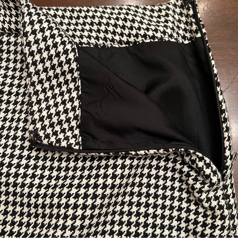 Vesti Black White Houndstooth Pencil Skirt - Picture 5 of 11